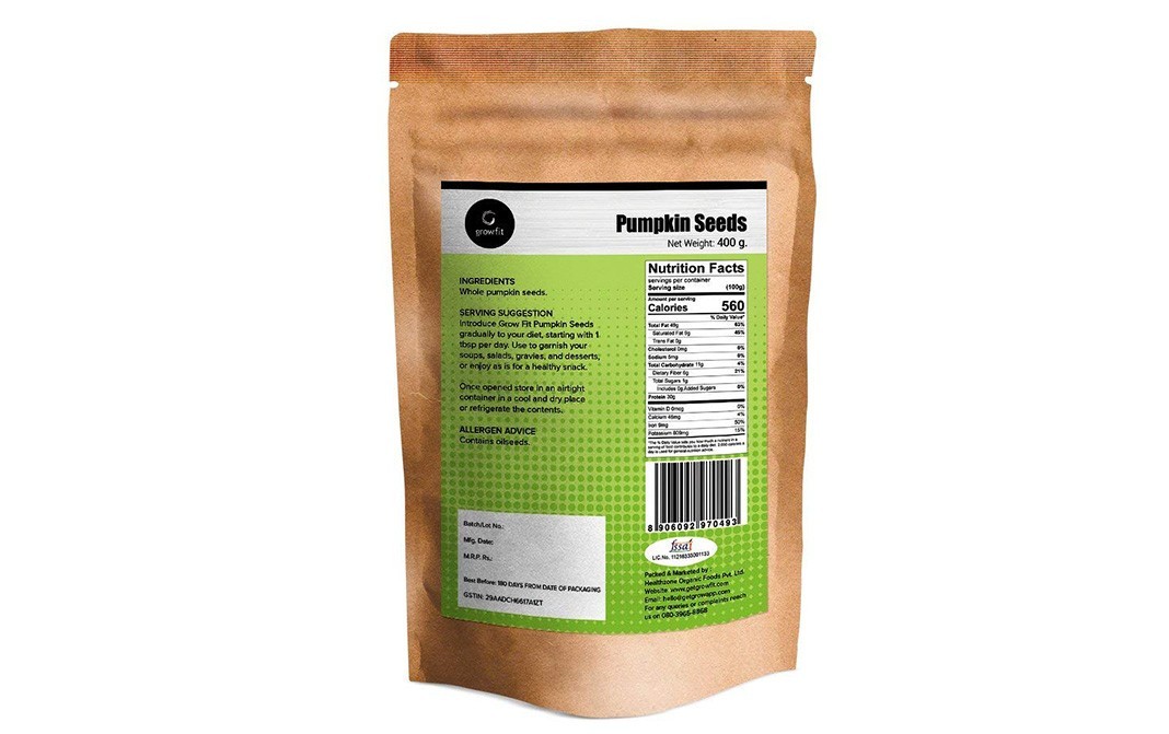 Grow Fit Pumpkin Seeds    Pack  400 grams